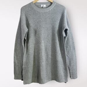 Six Crisp Days Anthropologie Split Hem Knit Wool Luxury‎ Gray Women's Sweater XS